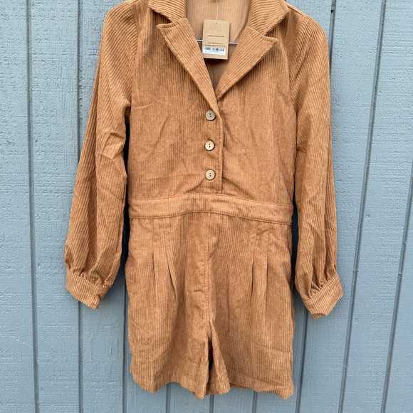 Promesa Corduroy Jumpsuit in Tan - Picture 7 of 16